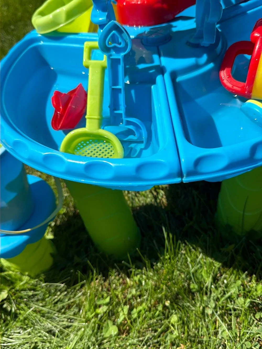 SOLD! Blue and Yellow Kids Water Play Table with Sand Toy Set